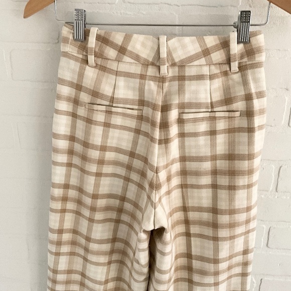 Aritzia Wilfred Effortless Plaid Wide Leg Trouser Darted High Waist Check 0 - Picture 9 of 15